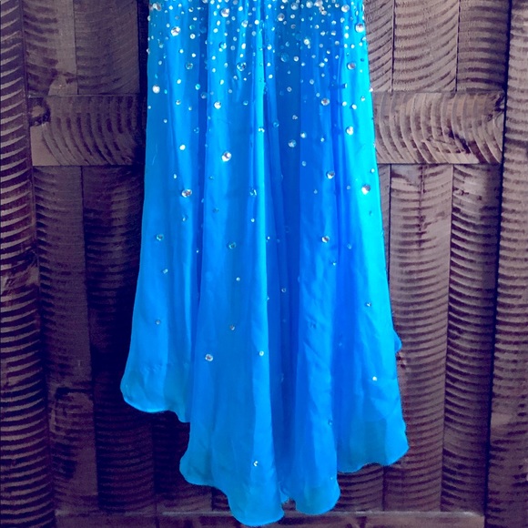 Blush Prom Blue Embellished Mermaid Dress - Picture 3 of 4